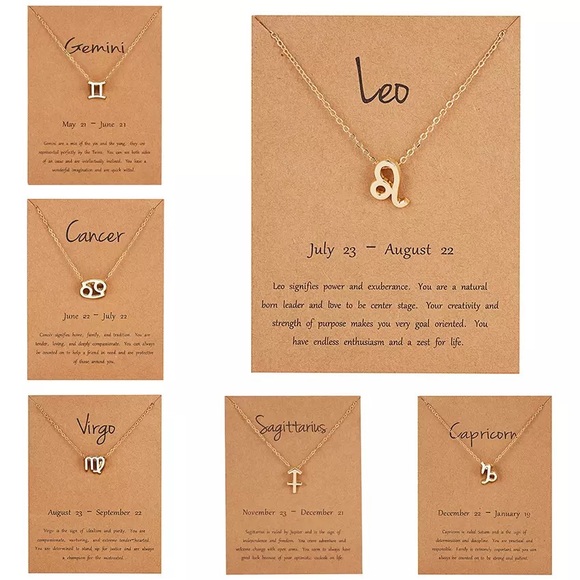 Jewelry - 🔥NEW🔥 All 12 Zodiac Signs Gold Charm Necklaces